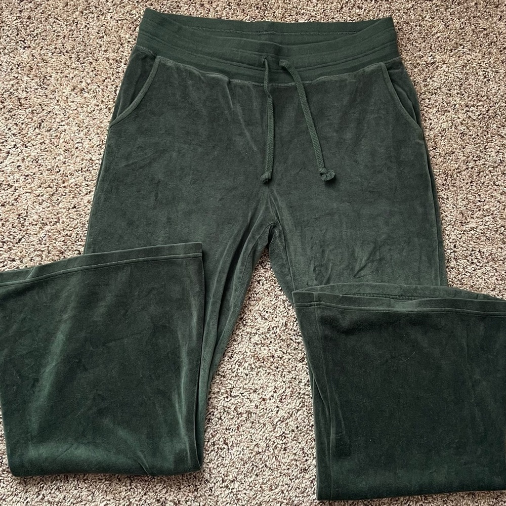 Aerie Velvet Green wide leg sweatpants XL